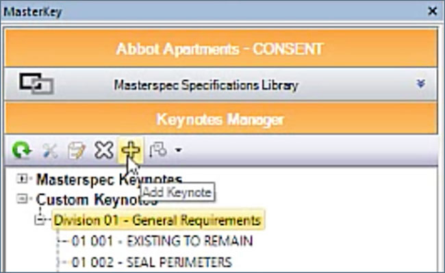 MasterKey For Revit - Creating Custom Keynotes - Masterspec